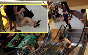 Gambar Insiden Eskalator di Subang, Wanita Cedera Betis ditusuk Objek